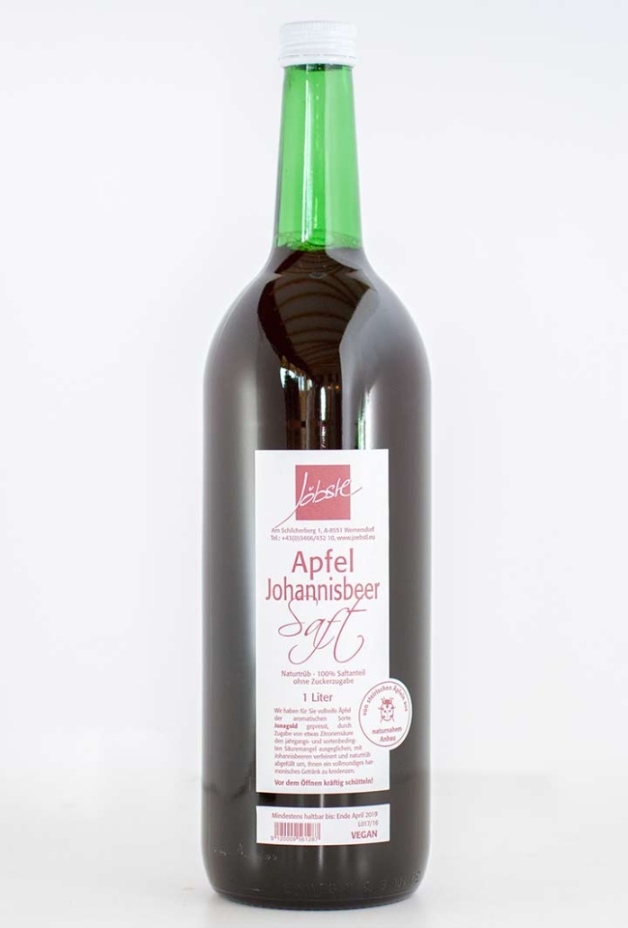 Apfel Johannisbeer Saft, Natursaft, Mischsaft, vegan, Weststeiermark, Schilcherei®, Weingut Jöbstl, Wies - online kaufen